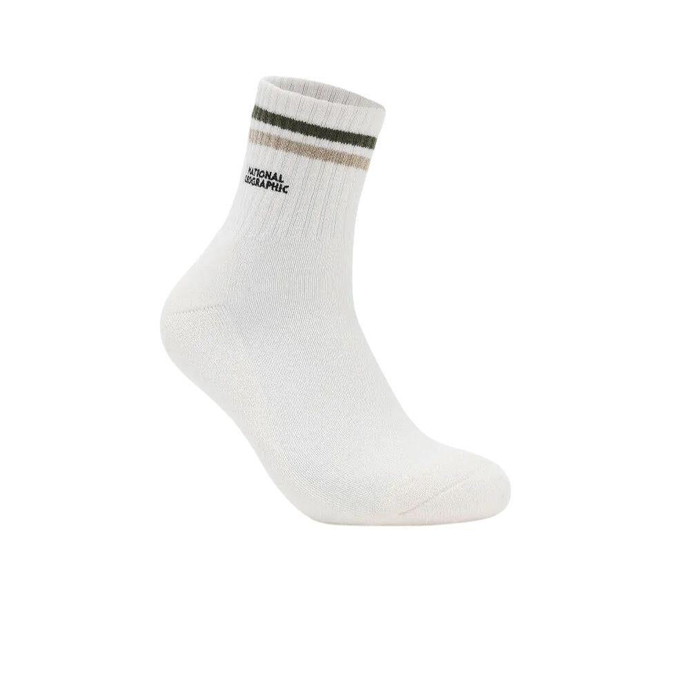 NATGEO STRIPE MIDDLE SOCKS ถุงเท้าสำหรับผู้ชายและผู้หญิง - Rev Online