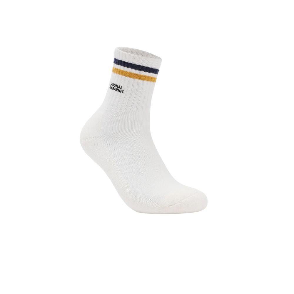 NATGEO STRIPE MIDDLE SOCKS ถุงเท้าสำหรับผู้ชายและผู้หญิง - Rev Online