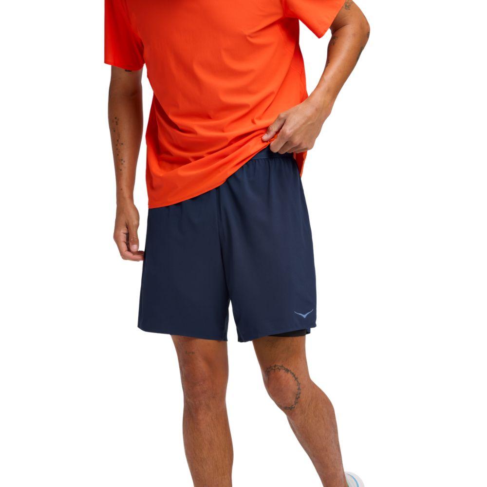 HOKA GLIDE 7INCH SHORT 2IN1 กางเกงวิ่งผู้ชาย - Rev Online