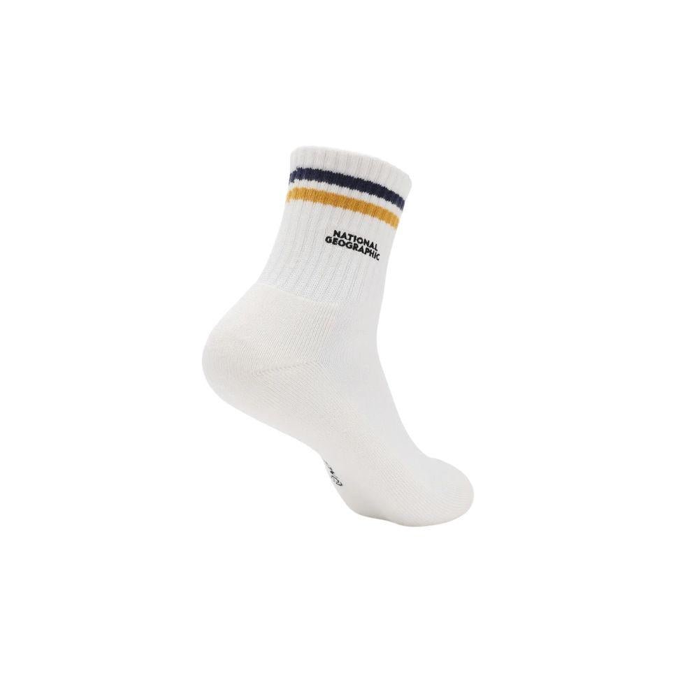 NATGEO STRIPE MIDDLE SOCKS ถุงเท้าสำหรับผู้ชายและผู้หญิง - Rev Online