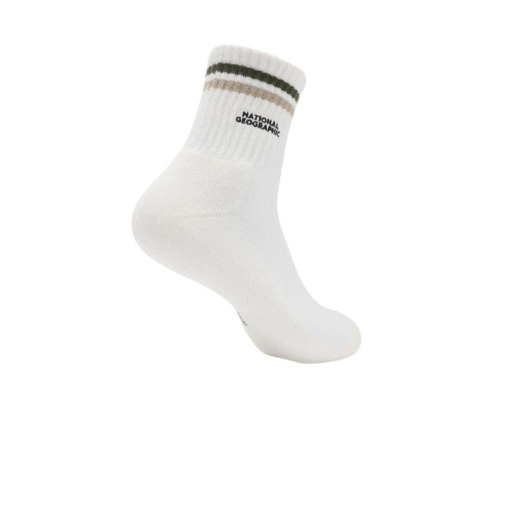 NATGEO STRIPE MIDDLE SOCKS ถุงเท้าสำหรับผู้ชายและผู้หญิง - Rev Online