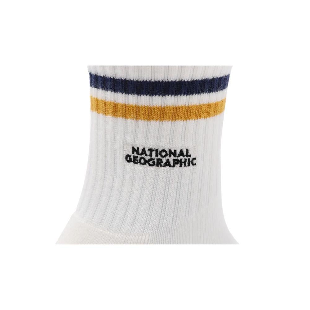 NATGEO STRIPE MIDDLE SOCKS ถุงเท้าสำหรับผู้ชายและผู้หญิง - Rev Online