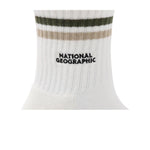 NATGEO STRIPE MIDDLE SOCKS ถุงเท้าสำหรับผู้ชายและผู้หญิง - Rev Online